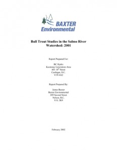 Bull Trout Studies in the Salmo River Watershed: 2001