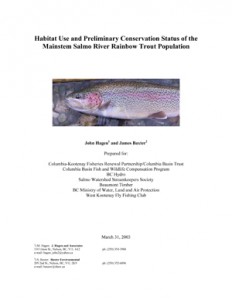 Habitat Use and Preliminary Conservation Status of the Mainstem Salmo River Rainbow Trout Population