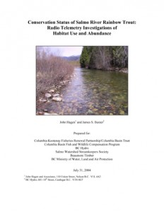 Conservation Status of Salmo River Rainbow Trout: Radio Telemetry Investigations of Habitat Use and Abundance